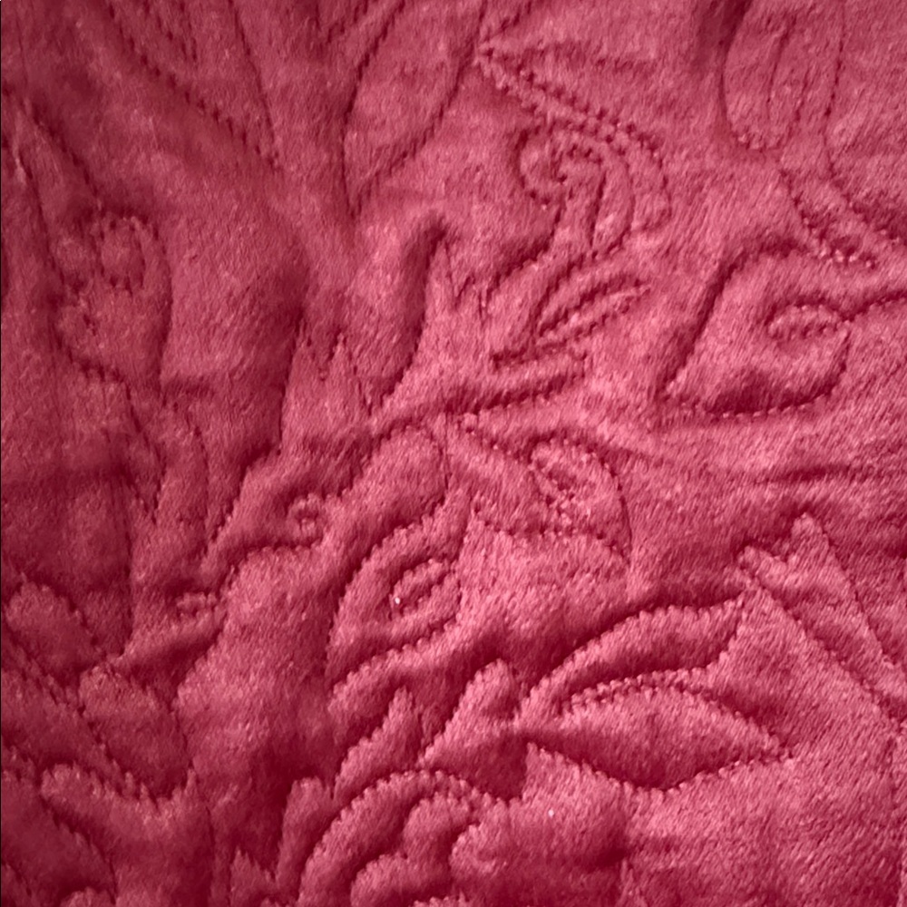 Anthropologie Burgundy Embroidered Mini Skirt - Picture 2 of 9